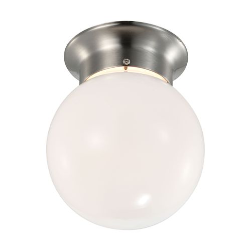 Main product image of 8 Watt 6" LED Flush Mount Fixture 3000K Dimmable Brushed Nickel Frosted Glass