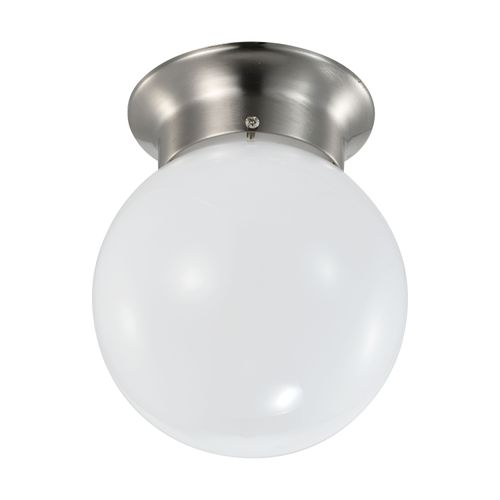 Main product image of 8 Watt 6" LED Flush Mount Fixture 3000K Dimmable Brushed Nickel Frosted Glass