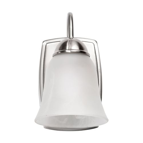 Main product image of 8 Watt LED 1 Light Vanity Fixture 3000K Brushed Nickel w/ Alabaster Glass