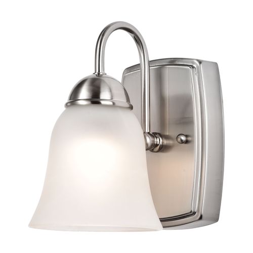 Main product image of 8 Watt LED 1 Light Vanity Fixture 3000K Brushed Nickel w/ Alabaster Glass