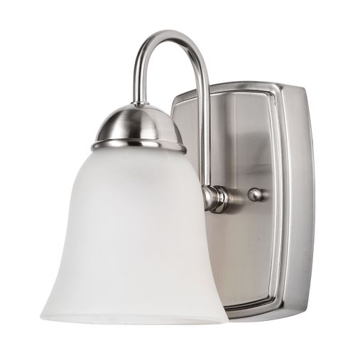 Main product image of 8 Watt LED 1 Light Vanity Fixture 3000K Brushed Nickel w/ Alabaster Glass