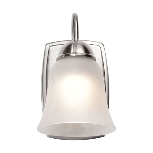 Main product image of 8 Watt LED 1 Light Vanity Fixture 3000K Brushed Nickel w/ Alabaster Glass