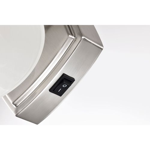 Main product image of 8 Watt LED 1 Light Vanity Fixture 3000K Brushed Nickel w/ Alabaster Glass w/ Switch