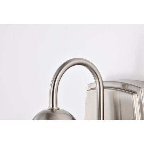 Main product image of 8 Watt LED 1 Light Vanity Fixture 3000K Brushed Nickel w/ Alabaster Glass w/ Switch