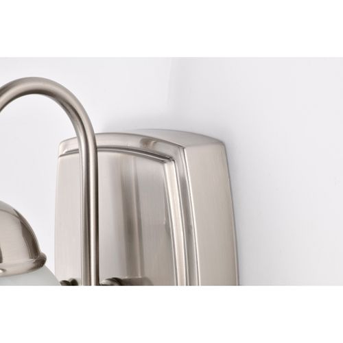Main product image of 8 Watt LED 1 Light Vanity Fixture 3000K Brushed Nickel w/ Alabaster Glass w/ Switch