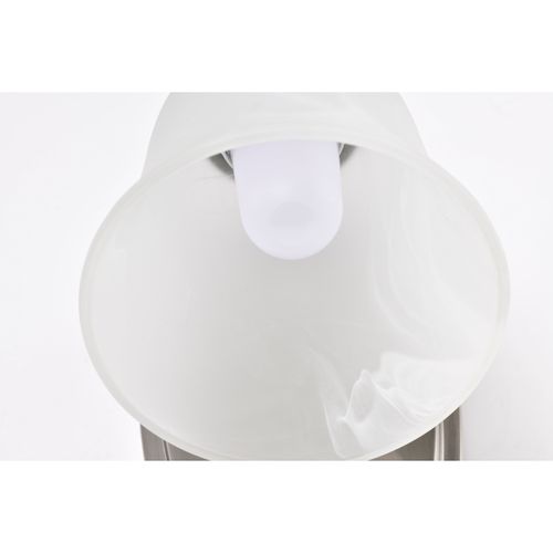 Main product image of 8 Watt LED 1 Light Vanity Fixture 3000K Brushed Nickel w/ Alabaster Glass w/ Switch