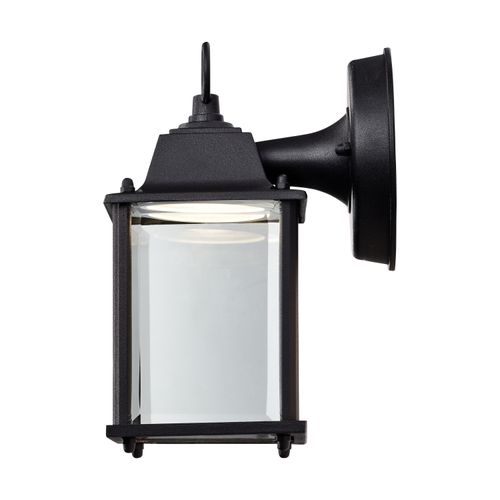Main product image of 8 Watt 3000K LED Cube Lantern Black Finish Clear Beveled Glass