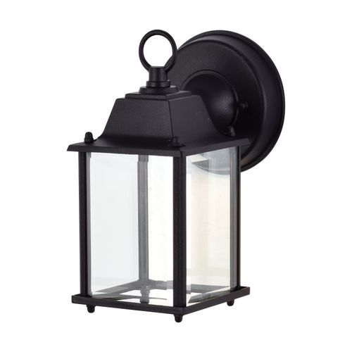 Main product image of 8 Watt 3000K LED Cube Lantern Black Finish Clear Beveled Glass