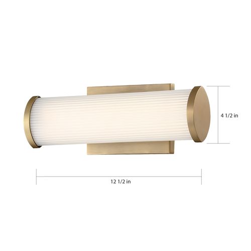 Main product image of Lena LED Vanity Brushed Brass w/ Striped Lens