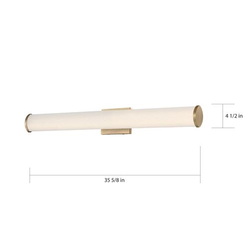 Main product image of Lena LED Vanity Brushed Brass w/ Striped Lens