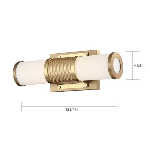 Main product image of Caper LED Vanity Brushed Brass w/ Frosted Lens