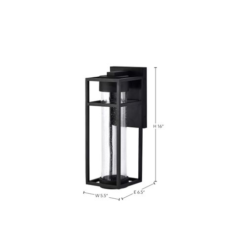Main product image of Ledges 6W LED Medium Wall Lantern Matte Black w/ Clear Seeded Glass