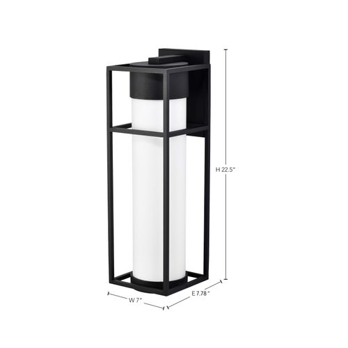 Main product image of Ledges 10W LED Large Wall Lantern Matte Black w/ White Opal Glass