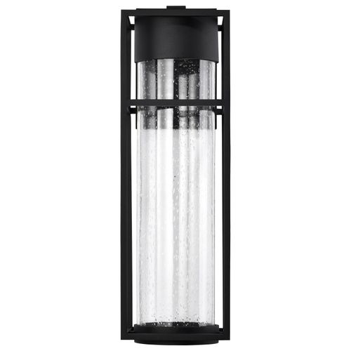 Main product image of Ledges 10W LED Large Wall Lantern Matte Black w/ Clear Seeded Glass