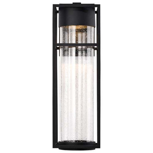 Main product image of Ledges 10W LED Large Wall Lantern Matte Black w/ Clear Seeded Glass