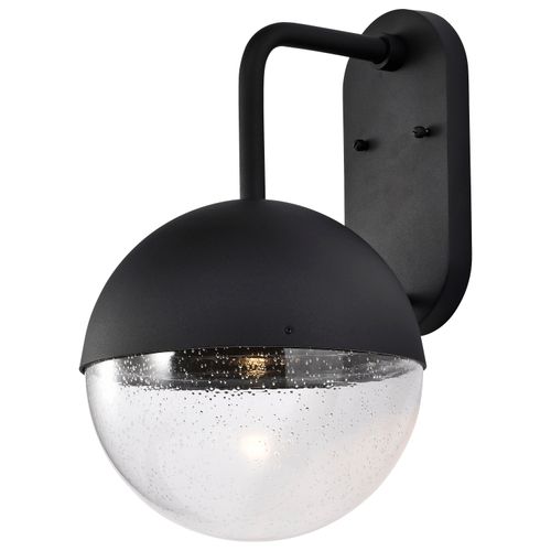 Main product image of Atmosphere 10W LED Large Wall Lantern Matte Black w/ Clear Seeded Glass