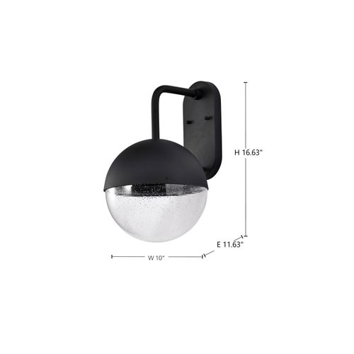 Main product image of Atmosphere 10W LED Large Wall Lantern Matte Black w/ Clear Seeded Glass