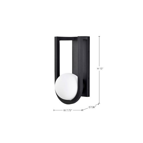 Main product image of Cradle 6W LED Large Wall Lantern Matte Black w/ White Opal Glass