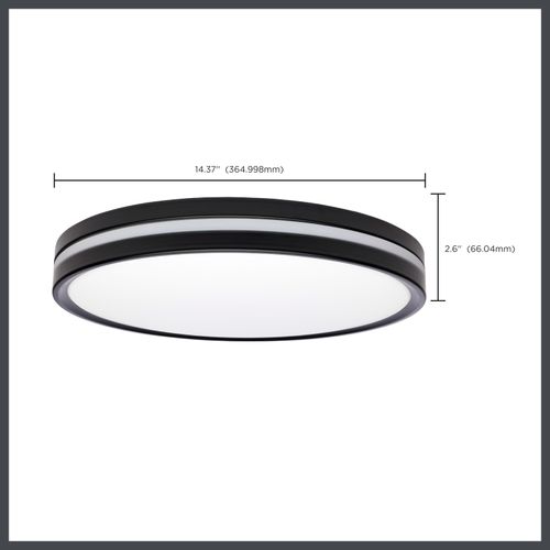 Main product image of 15 Inch Surface Mount w/ Night Light 5 CCT Selectable Matte Black Finish