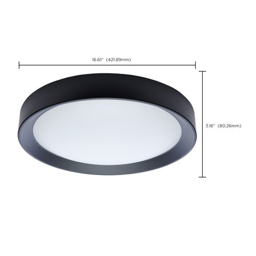 Main product image of Selene 17 Inch LED Flush Mount CCT Selectable Black Finish