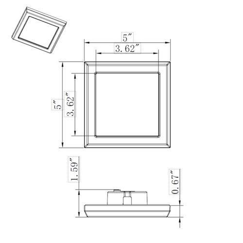 Main product image of Blink Pro 9W 5in LED Fixture CCT Selectable Square Shape Bronze Finish 120V