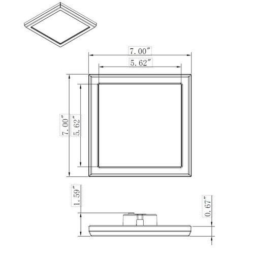 Main product image of Blink Pro 11W 7in LED Fixture CCT Selectable Square Shape Brushed Nickel Finish 120V