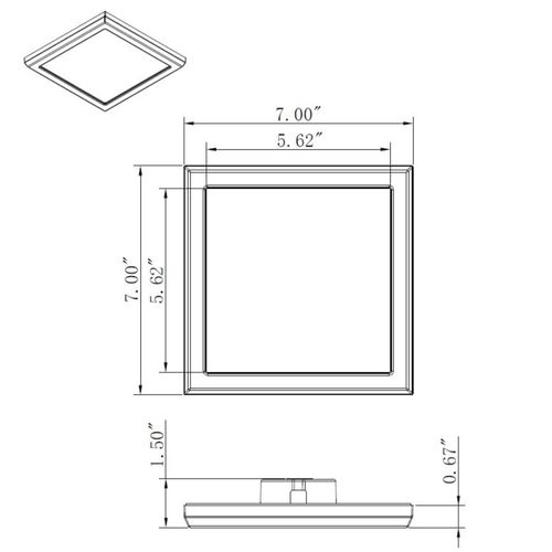 Main product image of Blink Pro 11W 7in LED Fixture 3000K Square Shape White Finish 120/277V 0-10V Dimming