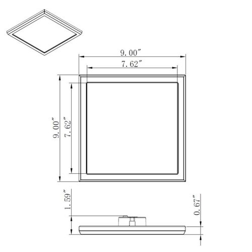 Main product image of Blink Pro 13W 9in LED Fixture CCT Selectable Square Shape Brushed Nickel Finish 120V