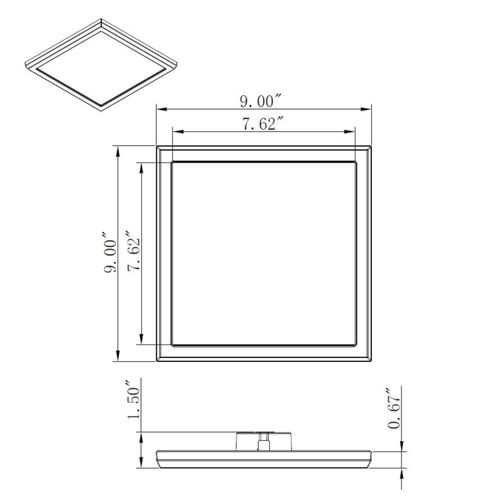 Main product image of Blink Pro 13W 9in LED Fixture 3000K Square Shape White Finish 120V/277V 0-10V Dimming