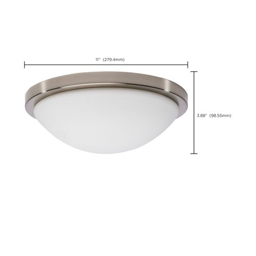 Main product image of Button 11 Inch LED Flush Mount Fixture Brushed Nickel Finish CCT Selectable 120 Volts