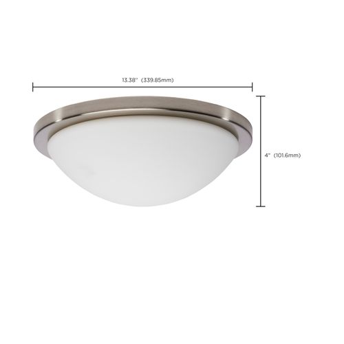 Main product image of Button 13 Inch LED Flush Mount Fixture Brushed Nickel Finish CCT Selectable 120 Volts