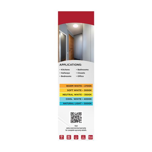 Main product image of 11" LED Cloud Fixture with Sensor, 11.5Ws, 27K/30K/35K/40K/50K CCT Selectable, Round Shape, White Finish, 120V