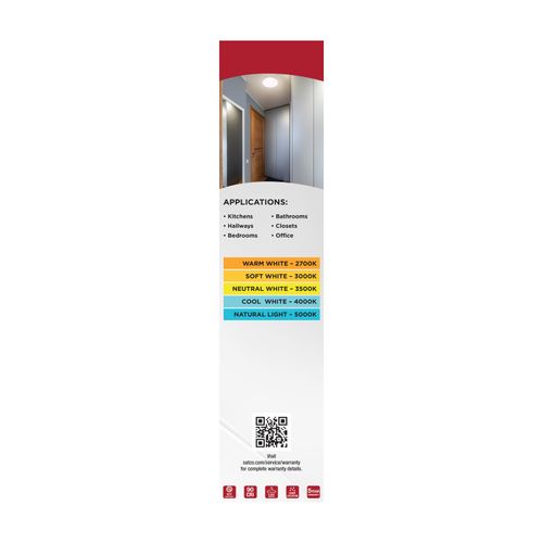 Main product image of 14" LED Cloud Fixture with Sensor, 17Ws, 27K/30K/35K/40K/50K CCT Selectable, Round Shape, White Finish, 120V