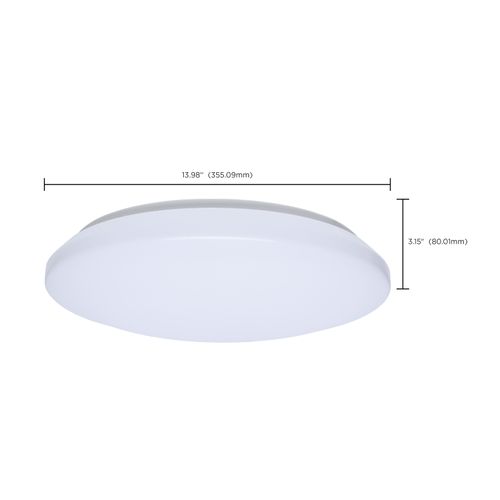 Main product image of 14" LED Cloud Fixture with Sensor, 17Ws, 27K/30K/35K/40K/50K CCT Selectable, Round Shape, White Finish, 120V