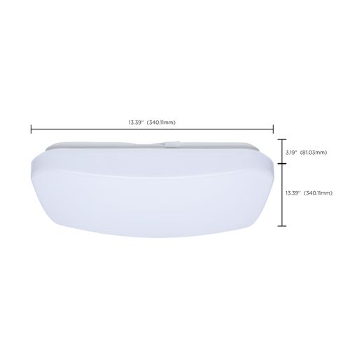 Main product image of 14" LED Cloud Fixture, 17Ws, 27K/30K/35K/40K/50K CCT Selectable, Square Shape, White Finish, 120V