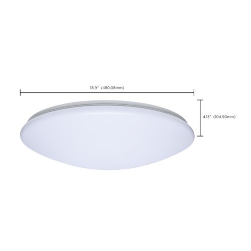 Main product image of 19" LED Cloud Fixture, 25Ws, 27K/30K/35K/40K/50K CCT Selectable, Round Shape, White Finish, 120V