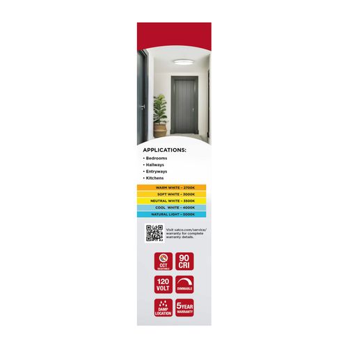 Main product image of Glamour, LED 10" Flush Mount, Brushed Nickel Finish, 27K/3K/35K/4K/5K CCT Selectable
