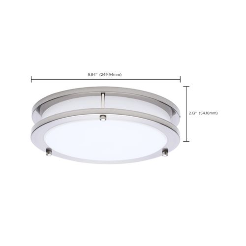 Main product image of Glamour, LED 10" Flush Mount, Brushed Nickel Finish, 27K/3K/35K/4K/5K CCT Selectable