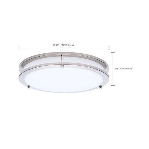 Main product image of Glamour, LED 13" Flush Mount, Brushed Nickel Finish, 27K/3K/35K/4K/5K CCT Selectable