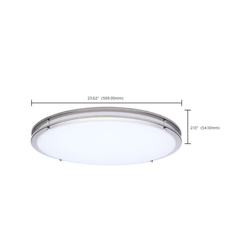 Main product image of Glamour, LED 24" Flush Mount, Brushed Nickel Finish, 27K/3K/35K/4K/5K CCT Selectable
