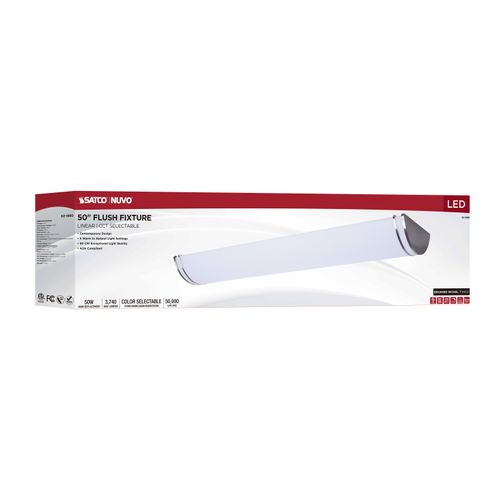Main product image of Glamour, LED 50" Linear Flush Mount, Brushed Nickel Finish, 27K/3K/35K/4K/5K CCT Selectable