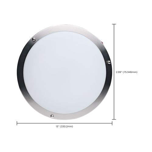 Main product image of Glamour, 13" LED Flush Mount, Emergency Battery, CCT Selectable, Brushed Nickel Finish
