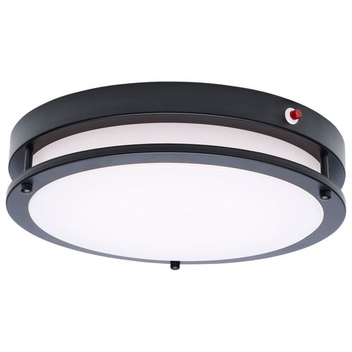 Main product image of Glamour, 13" LED Flush Mount, Emergency Battery, CCT Selectable, Black Finish