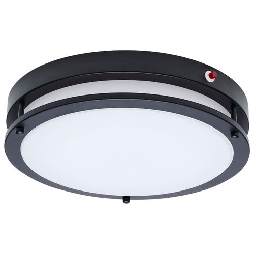 Main product image of Glamour, 13" LED Flush Mount, Emergency Battery, CCT Selectable, Black Finish