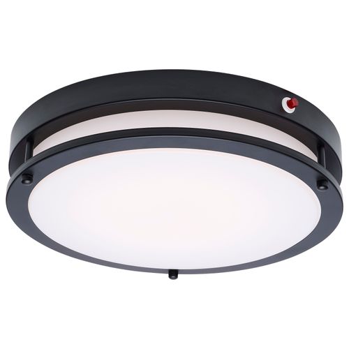 Main product image of Glamour, 13" LED Flush Mount, Emergency Battery, CCT Selectable, Black Finish