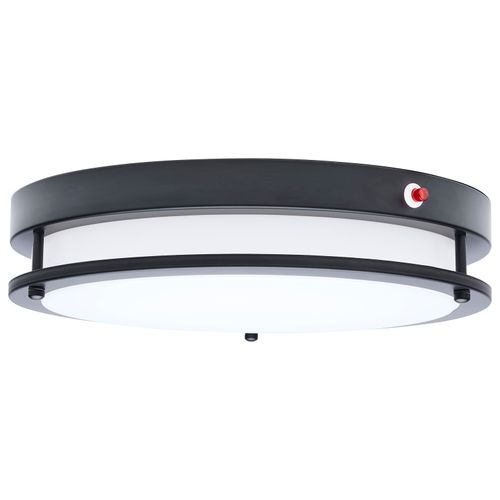 Main product image of Glamour, 13" LED Flush Mount, Emergency Battery, CCT Selectable, Black Finish