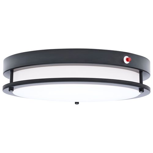 Main product image of Glamour, 13" LED Flush Mount, Emergency Battery, CCT Selectable, Black Finish