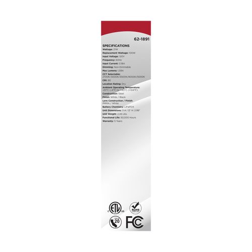 Main product image of Glamour, 13" LED Flush Mount, Emergency Battery, CCT Selectable, Black Finish