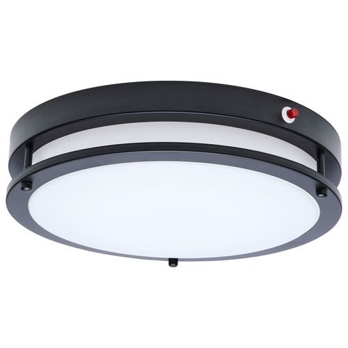 Main product image of Glamour, 13" LED Flush Mount, Emergency Battery, CCT Selectable, Black Finish