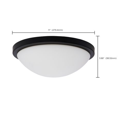 Main product image of Button 11 Inch LED Flush Mount Fixture Matte Black Finish CCT Selectable 120 Volts